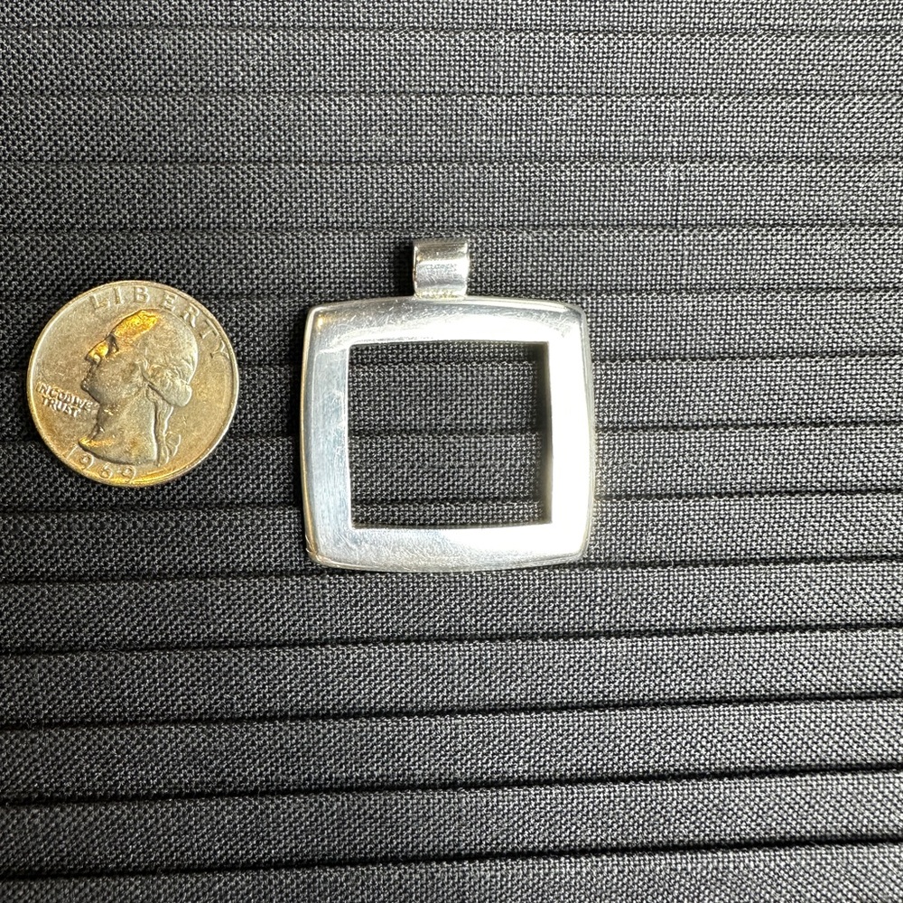 Vintage Square Silver Pendant